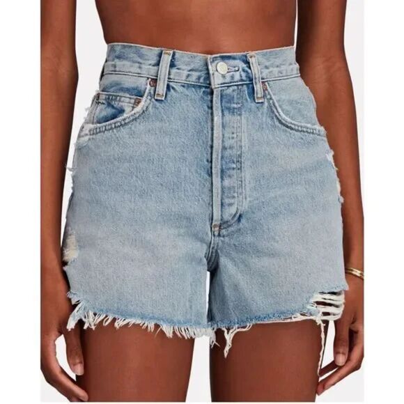 Agolde Pants - Agolde Dee Distressed Denim Short - 29